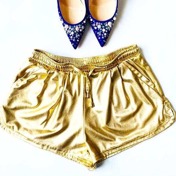 Pants - GOLD Drawstring Track Shorts